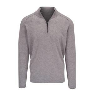 NEW KINROSS men's sport quarter zip mock sweater in silver